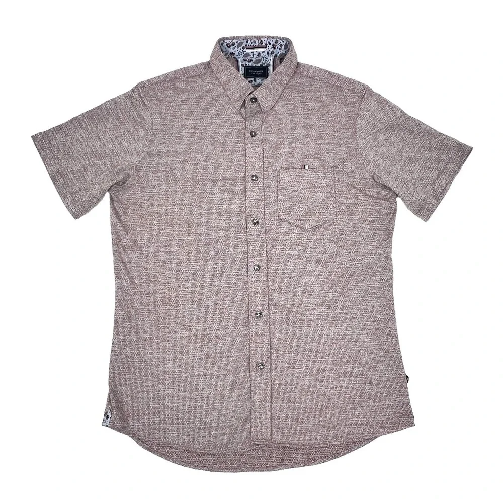 7 Diamonds Vision of Love Jacquard 4 Way Stretch Mens M Short Sleeve Shirt